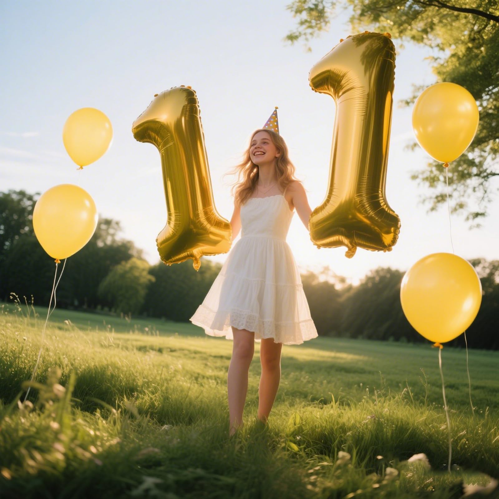 Kelfuoya 40 Inch Gold Number 11 Balloon – Jumbo Mylar Foil Balloons for 11th Birthday, Weddings & Anniversaries