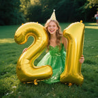 Kelfuoya 40 Inch Gold Number 21 Balloon – Jumbo Mylar Foil Balloons for 21st Birthday, Anniversary & Party Decor