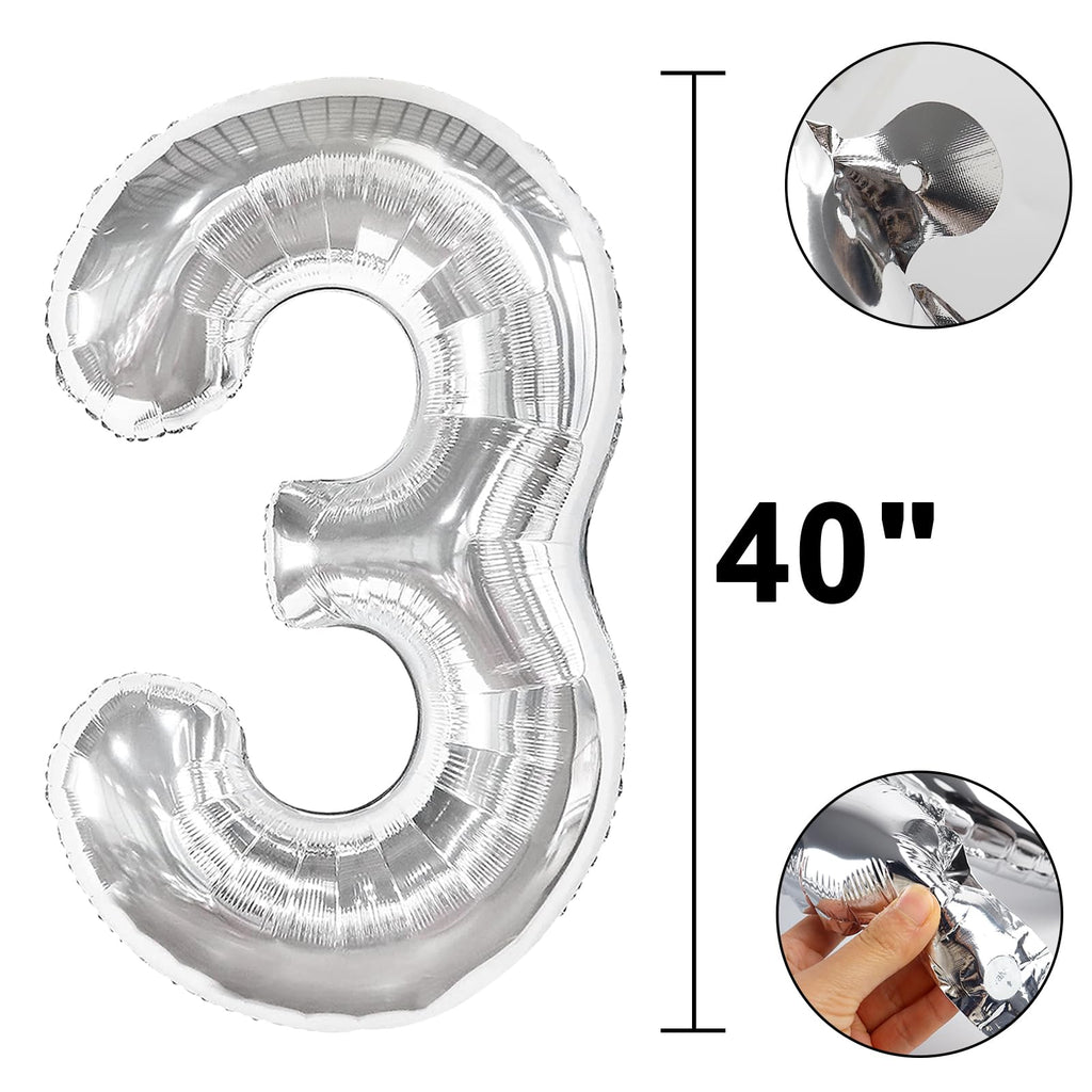 Kelfuoya 40-Inch Silver Number 30 Balloon – Jumbo Mylar Foil Helium Balloons for Birthday & Anniversary Parties