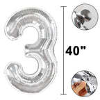 Kelfuoya 40-Inch Silver Number 30 Balloon – Jumbo Mylar Foil Helium Balloons for Birthday & Anniversary Parties