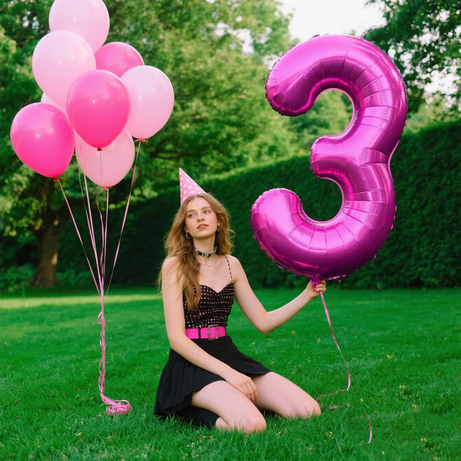 Kelfuoya 40-Inch Rose Purple 30 Balloon Numbers – Giant Mylar Foil Balloons for Birthday & Anniversary
