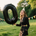 Kelfuoya 40-Inch Black Number 0 Foil Balloon – Large 0 Balloons for Birthday Party Decorations