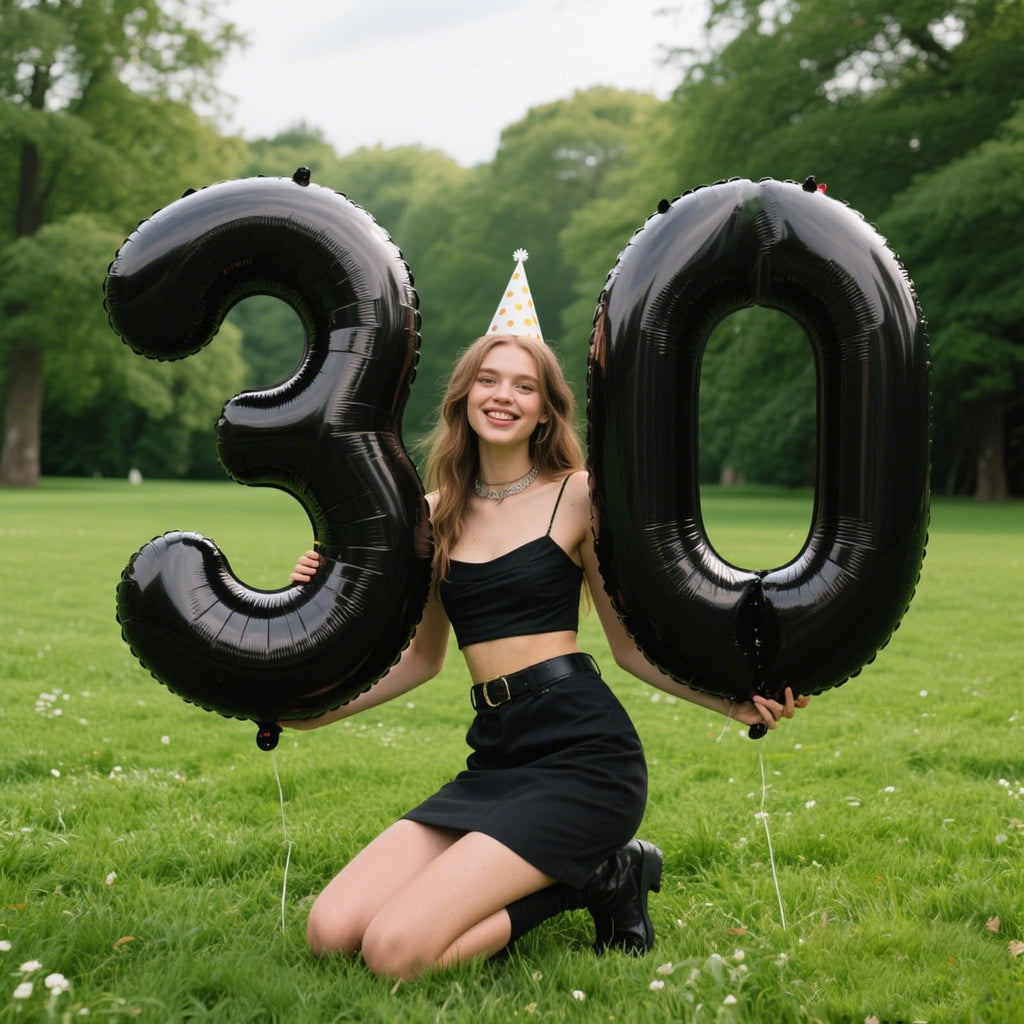 Kelfuoya 40-Inch Black Number 0 Foil Balloon – Large 0 Balloons for Birthday Party Decorations