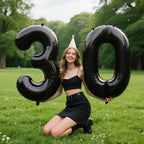 Kelfuoya 40-Inch Black Number 0 Foil Balloon – Large 0 Balloons for Birthday Party Decorations