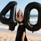 Kelfuoya 40-Inch Black Number 0 Foil Balloon – Large 0 Balloons for Birthday Party Decorations