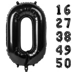 Kelfuoya 40-Inch Black Number 0 Foil Balloon – Large 0 Balloons for Birthday Party Decorations