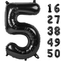 Kelfuoya 40 Inch Black Number 5 Foil Balloon - Giant Milestone Party Balloons