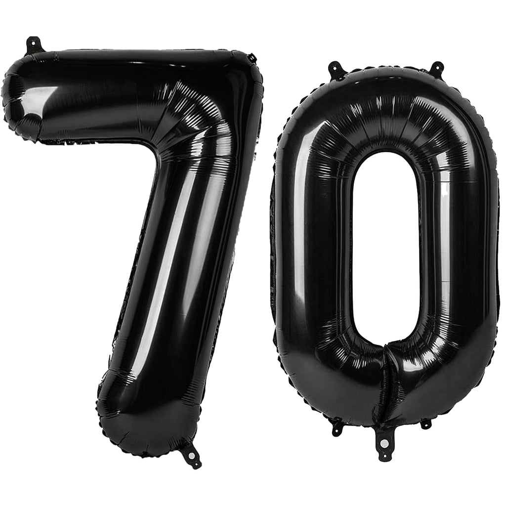 Kelfuoya 40-Inch Black Number 70 Digital Balloon | Jumbo Mylar Balloons for Birthday & Anniversary