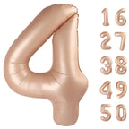 Kelfuoya 40-Inch Caramel Brown Number 24 Balloons – Giant Foil Balloons for 24th Birthday, Anniversary, Party Decor