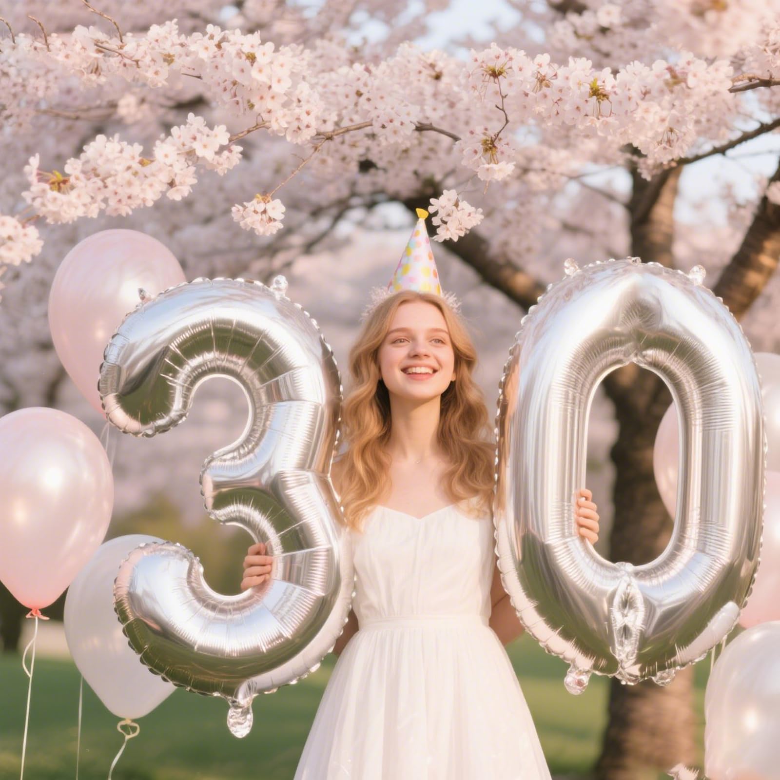 Kelfuoya 40-Inch Silver Number 30 Balloon – Jumbo Mylar Foil Helium Balloons for Birthday & Anniversary Parties