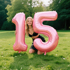 Kelfuoya 40-Inch Pearlescent Pink Number Balloon (Number 5) – Jumbo Mylar Foil Balloons for Birthdays and Celebrations