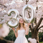 Kelfuoya 40-Inch Silver Number 30 Balloon – Jumbo Mylar Foil Helium Balloons for Birthday & Anniversary Parties