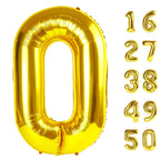 Kelfuoya 40 Inch Gold Number 0 Balloon – Jumbo Mylar Foil Balloons for Birthdays, Weddings & Anniversaries
