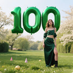 Kelfuoya 40 Inch Green Number 0 Foil Balloon – Large 0 Balloons for Birthdays, Baby Showers & Celebrations