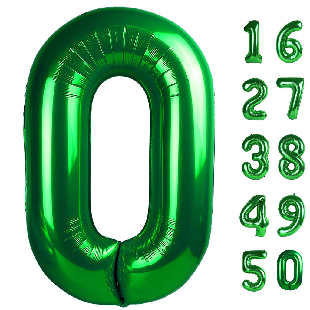 Kelfuoya 40 Inch Green Number 0 Foil Balloon – Large 0 Balloons for Birthdays, Baby Showers & Celebrations