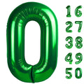 Kelfuoya 40 Inch Green Number 0 Foil Balloon – Large 0 Balloons for Birthdays, Baby Showers & Celebrations