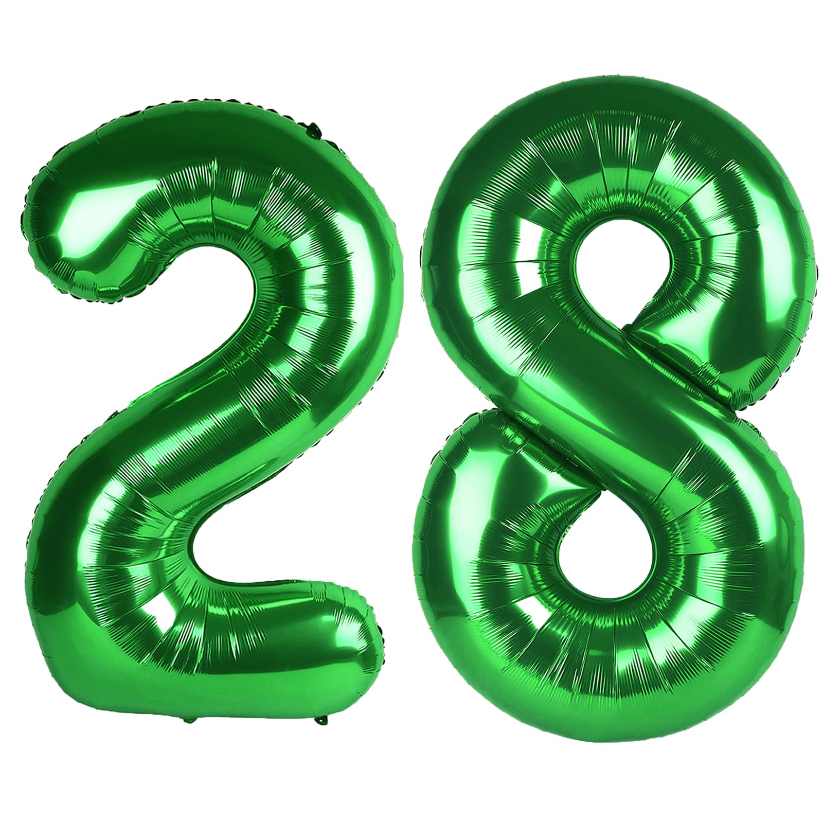 Kelfuoya 40-Inch Green Number 28 Balloon | Jumbo Mylar Foil Helium Balloons for Birthdays & Anniversaries