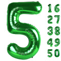 Kelfuoya 40 Inch Green Number 5 Foil Balloon | Giant 5 Balloons for Birthdays, Anniversaries, and Parties
