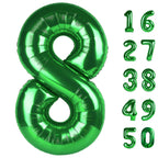 Kelfuoya 40in Green Number 8 Balloon – Large Foil Balloons for Birthdays