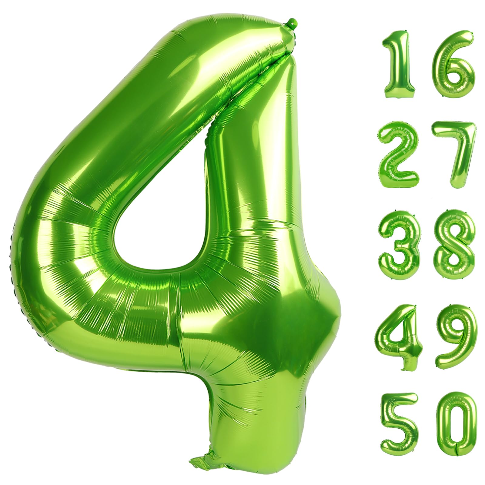 Kelfuoya 40-Inch Light Green Foil Number Balloons - Giant 14th & 24th Birthday Decor