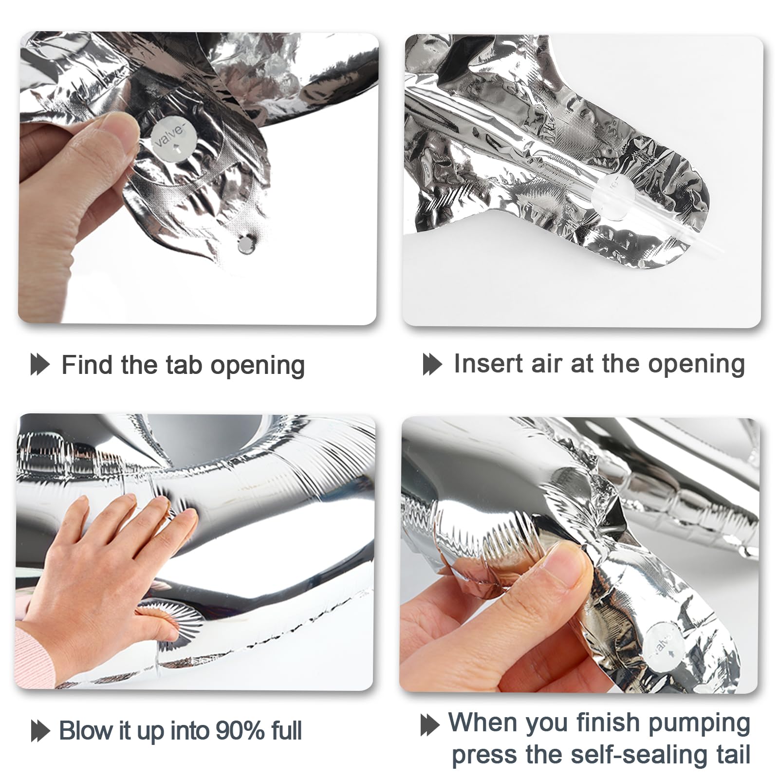 Kelfuoya 40 Inch Silver 8 Number Balloon – Jumbo Mylar Foil Balloons for Birthdays & Anniversaries