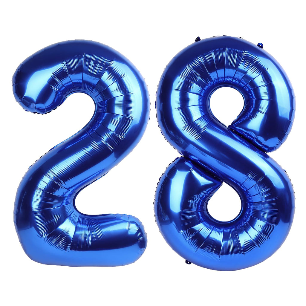 Kelfuoya 40-Inch Navy Blue Number 28 Digital Balloon – Jumbo Mylar Balloons for Birthday & Anniversary