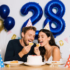 Kelfuoya 40-Inch Navy Blue Number 28 Digital Balloon – Jumbo Mylar Balloons for Birthday & Anniversary