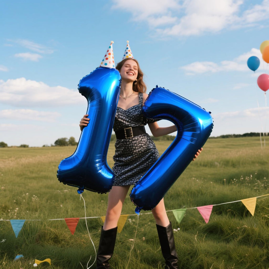 Kelfuoya 40-Inch Navy Blue Number 7 Balloon | Large Foil Balloons for Parties