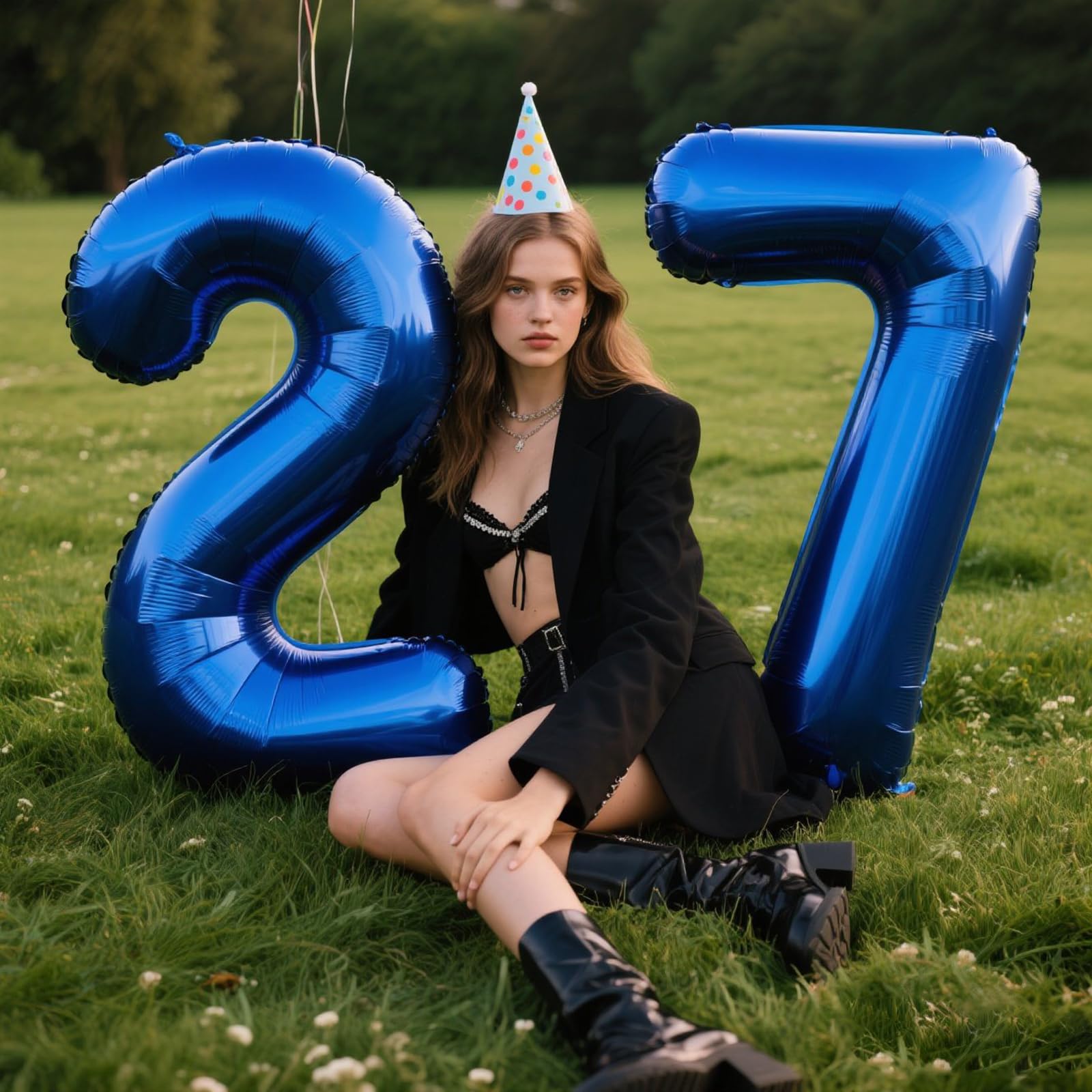 Kelfuoya 40-Inch Navy Blue Number 7 Balloon | Large Foil Balloons for Parties