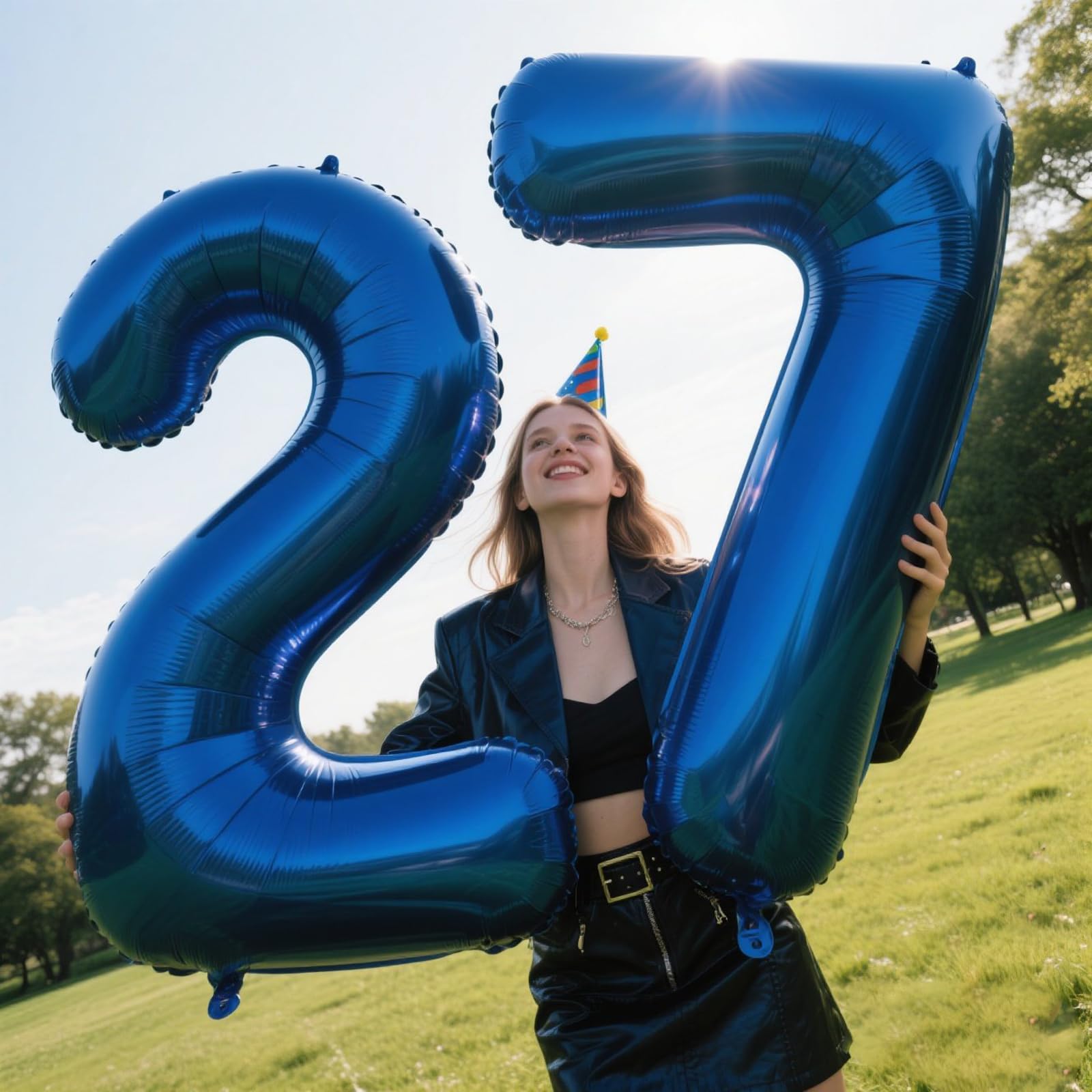 Kelfuoya 40-Inch Navy Blue Number 7 Balloon | Large Foil Balloons for Parties