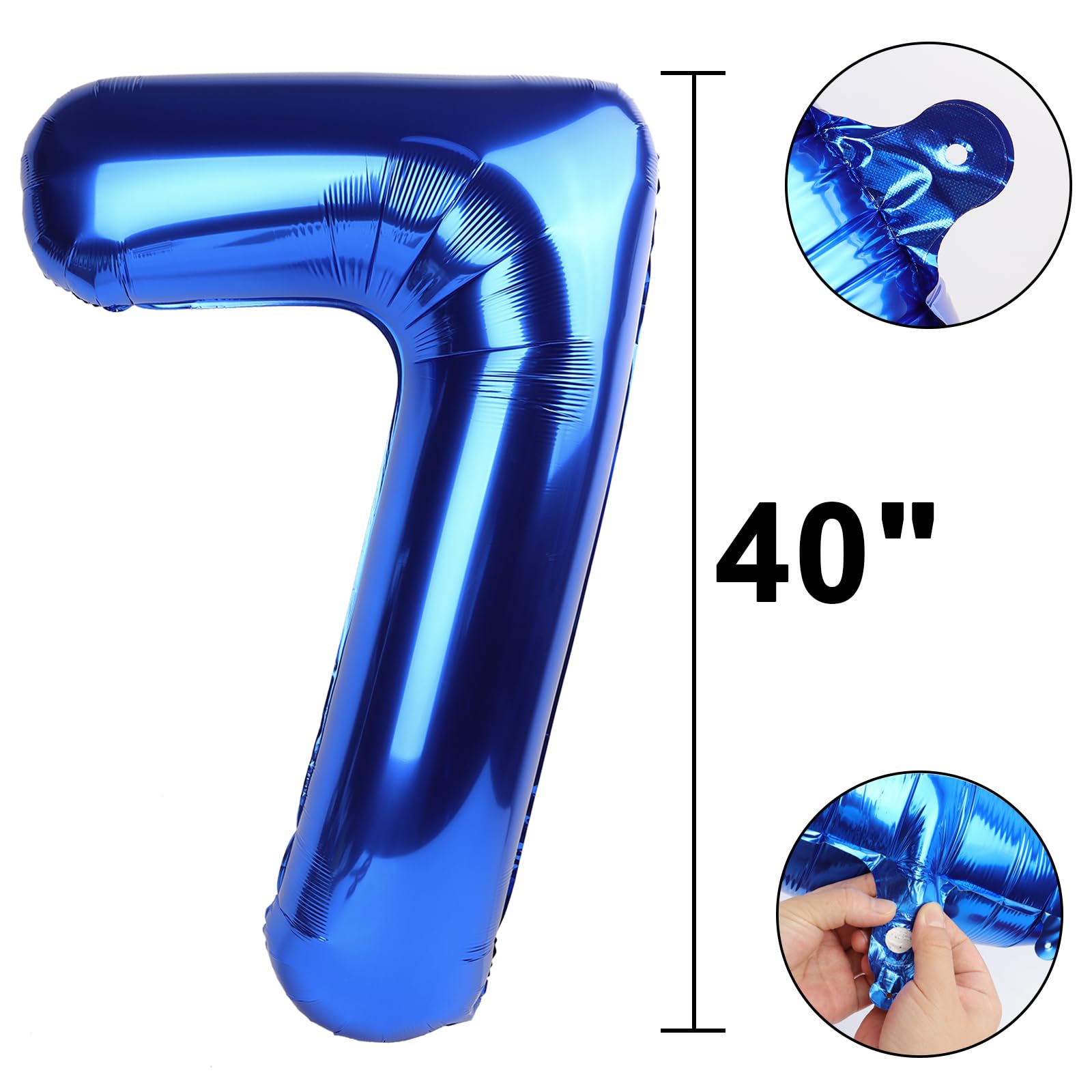 Kelfuoya 40-Inch Navy Blue Number 7 Balloon | Large Foil Balloons for Parties