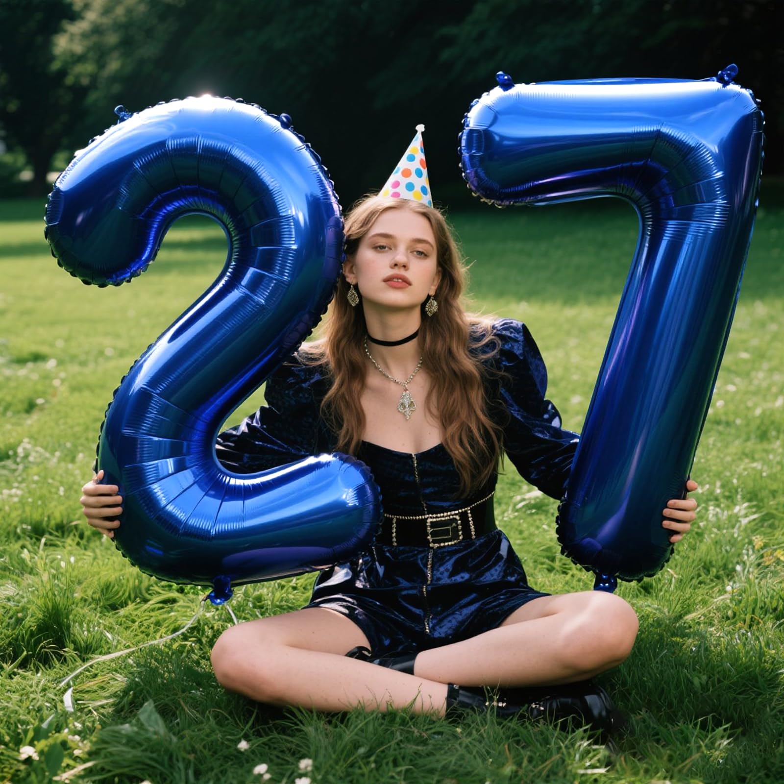 Kelfuoya 40-Inch Navy Blue Number 7 Balloon | Large Foil Balloons for Parties