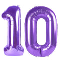 Kelfuoya 40-Inch Purple Number 10 Digital Balloon – Jumbo Mylar Foil Balloons for Birthdays, Weddings & Anniversaries