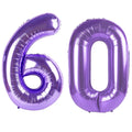 Kelfuoya 40-Inch Purple Number 60 Digital Balloon | Jumbo Mylar Foil Balloons for Parties