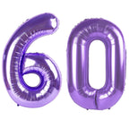 Kelfuoya 40-Inch Purple Number 60 Digital Balloon | Jumbo Mylar Foil Balloons for Parties