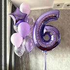 Kelfuoya 40-Inch Purple Number 60 Digital Balloon | Jumbo Mylar Foil Balloons for Parties
