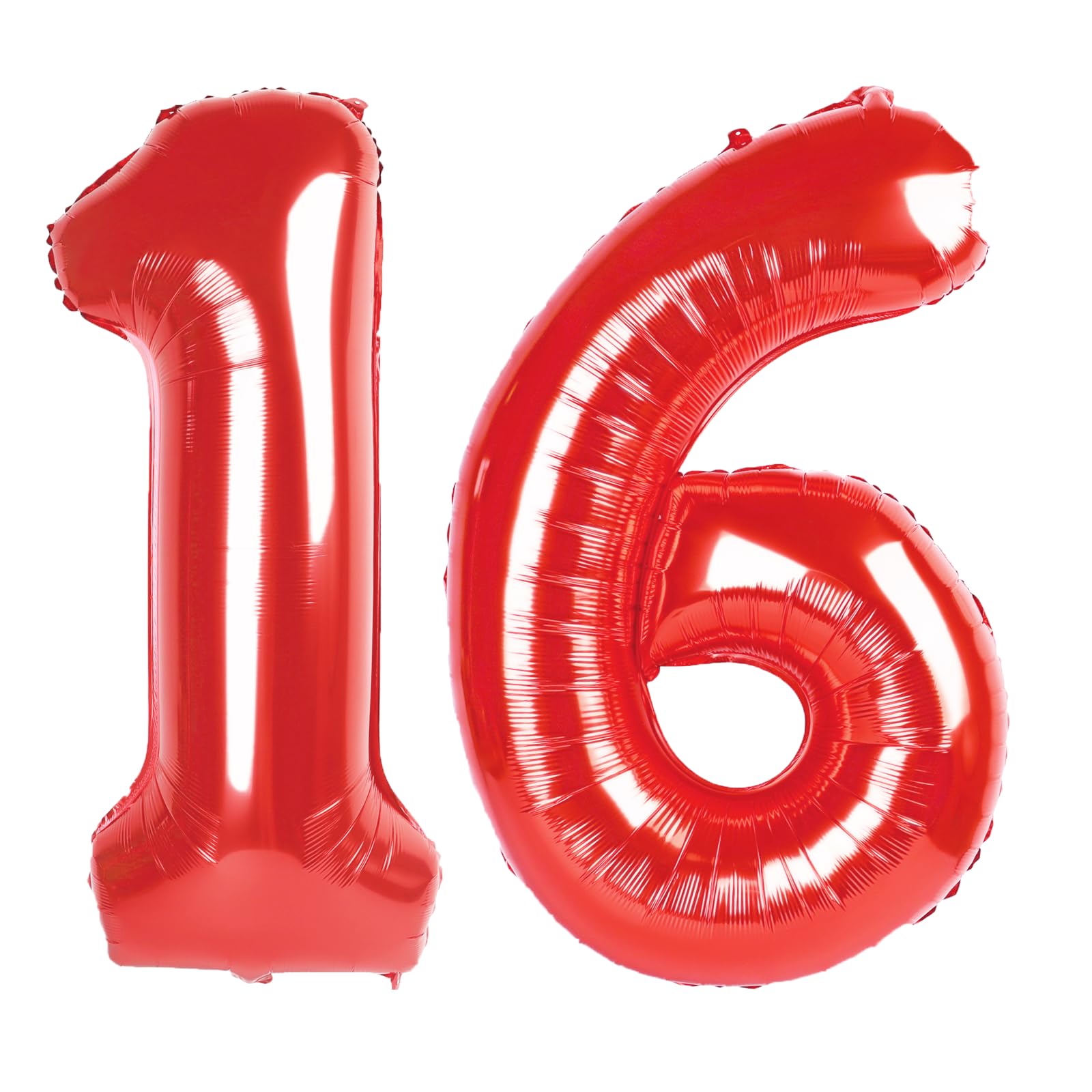 Kelfuoya 40 Inch Red Number 16 Balloon – Jumbo Mylar Foil Balloons for Birthdays & Anniversaries