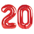 Kelfuoya 40-Inch Red Number 20 Balloon | Jumbo Mylar Foil Balloons for Birthday & Anniversary Party Decor