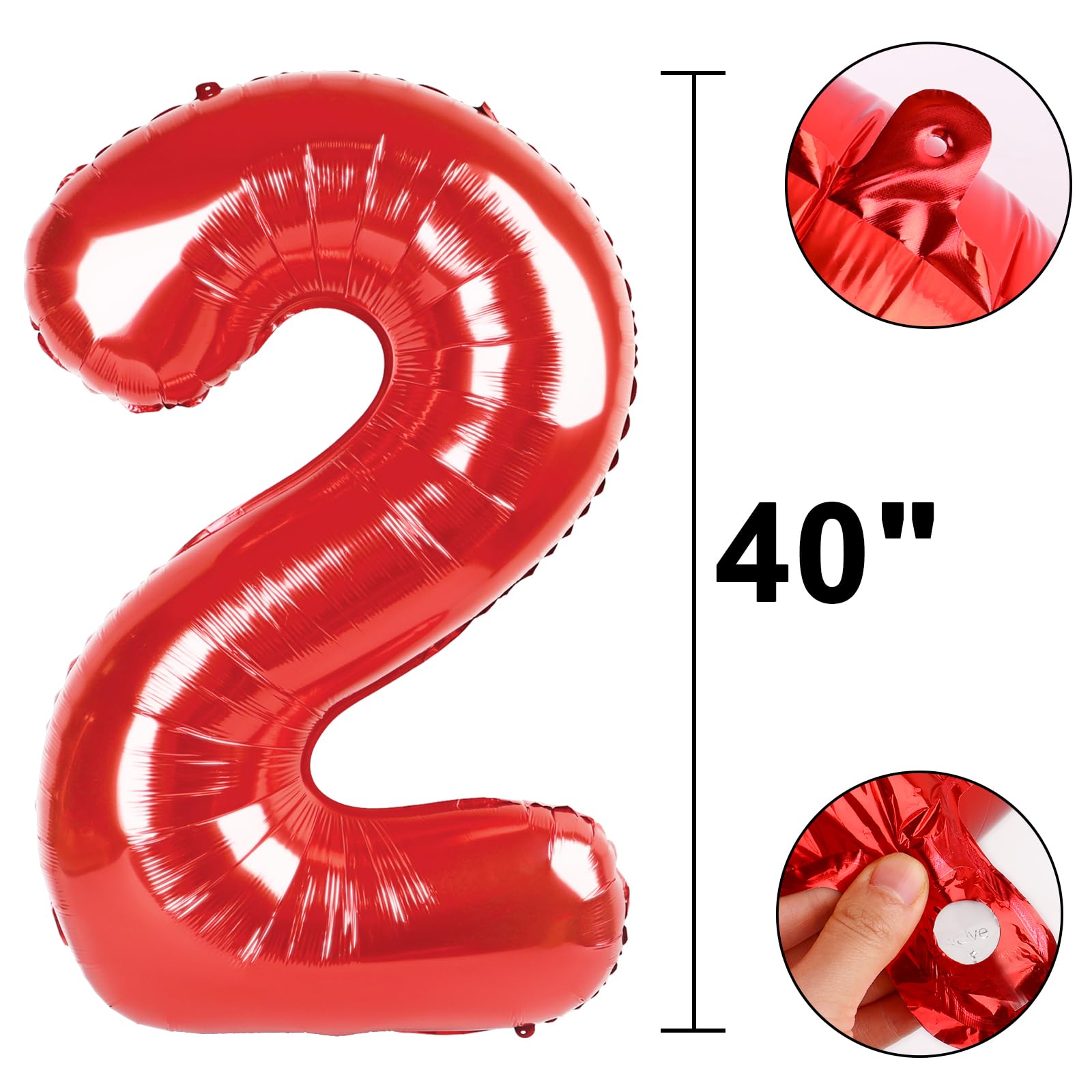 Kelfuoya 40-Inch Red Number 27 Balloon – Jumbo Mylar Foil Balloons for Birthday & Anniversary Parties