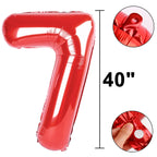 Kelfuoya 40-Inch Red Number 27 Balloon – Jumbo Mylar Foil Balloons for Birthday & Anniversary Parties
