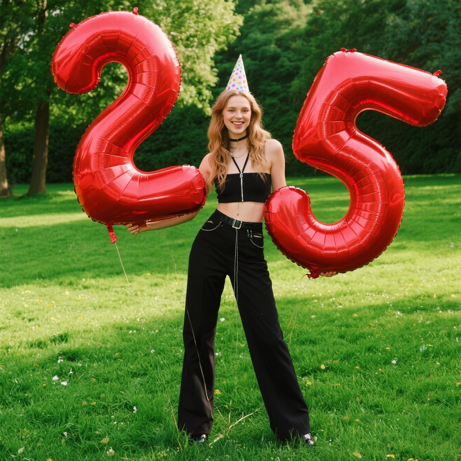 Kelfuoya Red Number 5 Balloons – 40-Inch Foil Balloons for 5th Birthday & Anniversary Celebrations