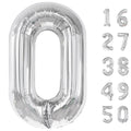 Kelfuoya 40-Inch Silver Foil Number 0 Balloon – Jumbo Digital Birthday & Anniversary Balloons