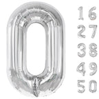 Kelfuoya 40-Inch Silver Foil Number 0 Balloon – Jumbo Digital Birthday & Anniversary Balloons