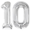 Kelfuoya 40 Inch Silver Number 10 Digital Balloon – Jumbo Mylar Foil Balloons for Birthday, Wedding, Anniversary