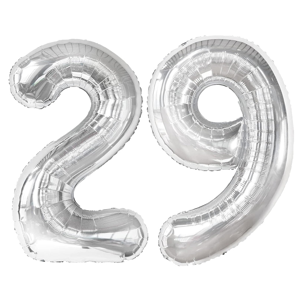 Kelfuoya 40-Inch Silver Number 29 Balloon | Jumbo Mylar Foil Balloons for Birthday, Anniversary & Wedding Decor