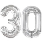 Kelfuoya 40-Inch Silver Number 30 Balloon – Jumbo Mylar Foil Helium Balloons for Birthday & Anniversary Parties