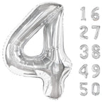Kelfuoya 40-Inch Silver Number Balloons – Giant Mylar Foil Balloons (4 and 14) for 40th Birthday & Anniversary