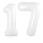 Kelfuoya 40-Inch White Number 17 Balloon – Jumbo Mylar Digital Balloons for Party Decor