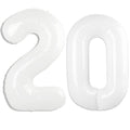 Kelfuoya 40-Inch White Number 20 Digital Balloon – Jumbo Mylar Foil Balloons for Birthday & Anniversary Decor