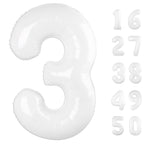 Kelfuoya 40-Inch White Giant Mylar Number Balloons – 3, 13, 23, 30, 33 Year Birthday Decorations